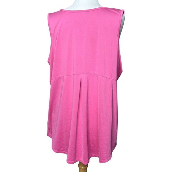 Lands' End Sport Tank Solid Pink Womens Size 1X - Picture 3 of 6